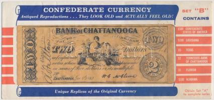 Amerikai Egyesült Államok/Chattanooga 1863. 2$ replika eredeti borítékban T:I- USA/Chattanooga 1863. 2 Dollars replica in original envelope C:AU