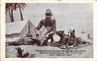 Rudolf Rauschenberger (Mengersgereuth) világutazó / world traveler and his dogs (EB)