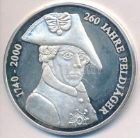 Németország 2000. "260 éves a tábori vadász alakulat" Ag emlékérem (24.74g/0.999/40mm) T:PP ujjlenyomatos Germany 2000. "260 Years of Feldjägercorps" Ag commemorative medallion (24.74g/0.999/40mm) C:PP fingerprint
