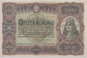 1920. 5000K "Orell Füssli Zürich" T:II-,III