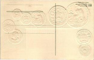 Peru, Perou - Set of coins, currency exchange chart Emb. litho