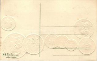 Argentinien, Argentina - Set of coins, currency exchange chart Emb. litho