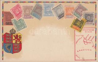 British Guyana - set of stamps, Ottmar Zieher's Carte Philatelique No. 86. litho (cut)