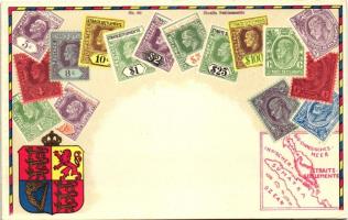 Straits Settlements - set of stamps, Ottmar Ziehers Carte Philatelique No. 90. litho