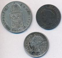 Vegyes: Ausztria 1849A 6kr Ag + Hongkong 1891. 5c Ag + Franciaország 1896A 1c Br T:2-,3
Mixed: Austr...