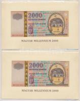 2000. 2000Ft "Millennium" (2x) egymás utáni sorszámmal, eredeti díszcsomagolásban, tájékoztatóval T:I Adamo F56A