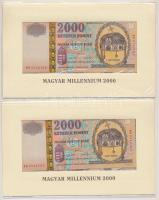 2000. 2000Ft "Millennium" (2x) egymás utáni sorszámmal, eredeti díszcsomagolásban, tájékoztatóval T:I Adamo F56A