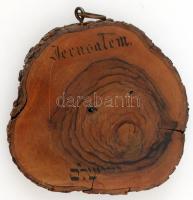 Isten báránya. Szentföldi emlék, faragott fa falikép, d:10 cm