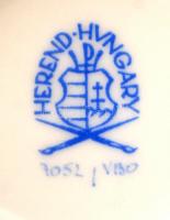 Herendi Viktória mintás váza, kézzel festett, jelzett, hibátlan, m:16 cm