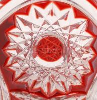 Ajka crystal váza, több rétegű ólomkristály, jelzett, csiszolt, metszett, hibátlan, m:32 cm