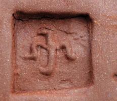 Miklós János (1950-): Házi Áldás. Mázas kerámia, jelzett, hibátlan, 20×11 cm