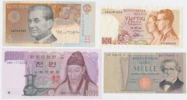 10db vegyes bankjegy nyugat-európai országokból, közte osztrák, finn, olasz bankjegyek T:I--III
10pc...