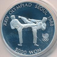 Dél-Korea 1987. 5000W Ag &quot;1988 Olimpia - Tae Kwon Do&quot; T:PP South Korea 1987. 5000 Won Ag &quot;1988 Olympics - Tae Kwon Do&quot; C:PP