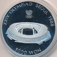 Dél-Korea 1987. 5000W Ag &quot;1988 Olimpia - Stadion&quot; T:PP South Korea 1987. 5000 Won Ag &quot;1988 Olympics - Stadium&quot; C:PP