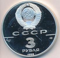 Szovjetunió 1988. 3R Ag 1000 éves bányászat tokban T:PP Soviet Union 1988. 3 Roubles Ag 1000th Anniversary of Minting in Russian in case C:PP