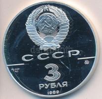 Szovjetunió 1989. 3R Ag "Oroszország 500 éves" tokban T:PP Soviet Union 1989. 3 Roubles Ag "500th Anniversary United Russia" in case C:PP