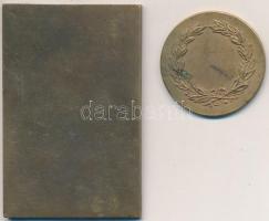 ~1930. "Pénzintézeti Sportegyletek Szövetsége 1912" Br emlékérem és emlékplakett (37mm,75x...