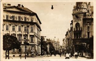 1931 Szombathely, Király utca, Mezőgazdasági Takarék és Hitelbank; Gábriel Ágoston utóda könyvkereskedés kiadása (Rb)