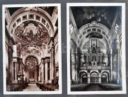 Szombathelyi székesegyházat ábrázoló, kézzel festett borítójú album beragasztott képeslapokkal, képk...