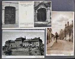 Szombathelyi székesegyházat ábrázoló, kézzel festett borítójú album beragasztott képeslapokkal, képk...