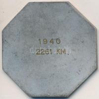 1940. "Magyar Általános Hitelbank Tisztviselőinek Sportegylete 1912 / 1940 2261 km" ezüstö...