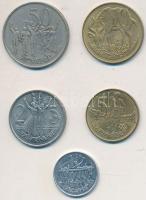 Etiópia 1969. 1c Al + 5c Cu-Zn + 10c Cu-Zn + 25c Cu-Ni + 50c Cu-Ni T:2,2- Ethiopia 1969. 1 Cent Al + 5 Cents Cu-Zn + 10 Cents Cu-Zn + 25 Cents Cu-Ni + 50 Cents Cu-Ni C:XF,VF