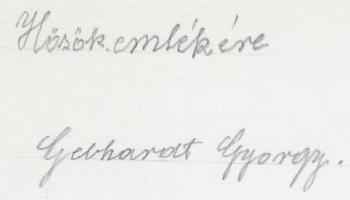 cca 1980 Gebhardt György (1910-1993): Hősök emlékére, feliratozott vintage fotóművészeti alkotás, 18...