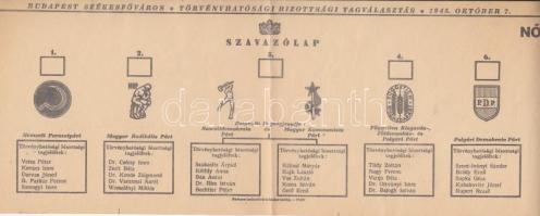 1945 Bp., törvényhatósági bizottsági tagválasztás (okt. 7.), kitöltetlen női szavazólap