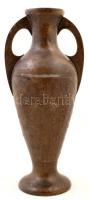 Szecessziós réz váza, kopásokkal, jól látható javításnyomokkal, m: 42 cm