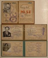 3 db klf igazolvány az 1950-es évekből közte MLSZ játékvezetői igazolvány