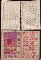 1945 2 db szakszervezeti könyv több zsáz szakszervezeti és segélybélyeggel