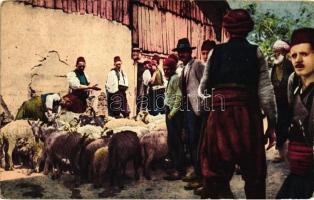 Schafmarkt / Bosnian folklore, sheep market, merchants (EB)