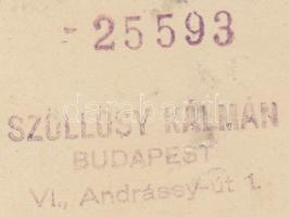 cca 1935 Szöllősy Kálmán (1887-1976): Budapesti panoráma a Gellért-hegyről, pecséttel jelzett vintag...
