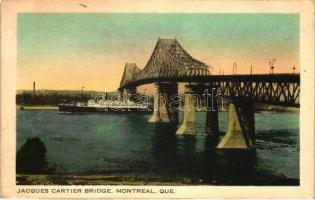 Montreal, Jacques Cartier bridge, steamship (EB)