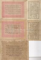 1848-49. "Kossuth-bankók" 15kr, 30kr, 5Ft 2klf tipusban (román szövegben ékezet/pontvarián...