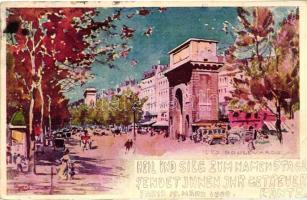 Paris, Les Boulevards, artist signed (EB)