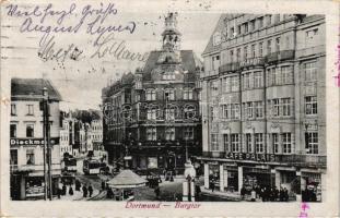 Dortmund, Burgtor, Cafe Palais, Dieckmann&#039;s shop, tram (b)