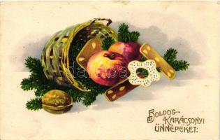 Christmas, apple, wallnut, cakes, EAS 5571. litho (EK)