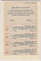Belatinc 1912. "Belatincz Vidéki Takarékpénztár" részvénye 200K-ról, szárazpecséttel, szel...