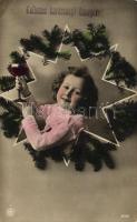 Christmas, child with pine branch (EK)