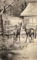 New Year, deers, R.F.W.S. 388. (EK)