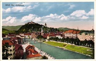 Graz, Mur und Schlossberg / river, castle