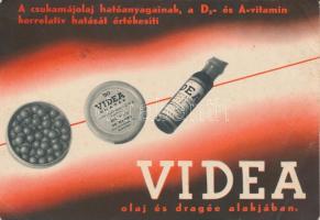 Videa olaj és dragée, reklám / medicine advertisement (17.3 x 11.9 cm) (fa)