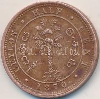 Ceylon 1870. 1/2c Cu "Viktória" T:2-
Ceylon 1870. 1/2 Cent Cu "Victoria" C:VF