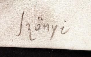 Szőnyi jelzéssel: Fa viharban, pasztell, papír, üvegezett fa keretben, 24×17 cm