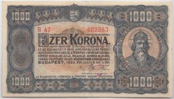 1923. 1000K nyomdahely jelölés nélkül T:II-,III