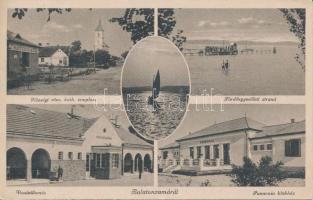 Zamárdi, Balatonzamárdi, községháza, Római katolikus templom, Fürdőegyesületi strand, vasútállomás, Pannonia klubház (EK)