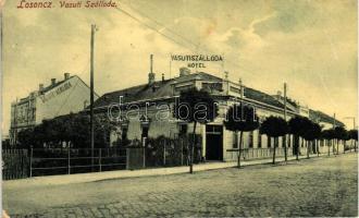 Losonc, Vasúti szálloda; kiadja Redlinger / railway hotel (EK)