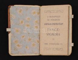 1906 A Budapesti Sz. Fővárosi Asztalos Ipartestület által rendezett bál díszes, kitöltetlen táncrend...