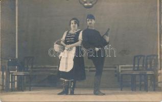 Kocsma belső, magyar népviselet, bor / Wine, Hungarian folklore, interior, actors photo